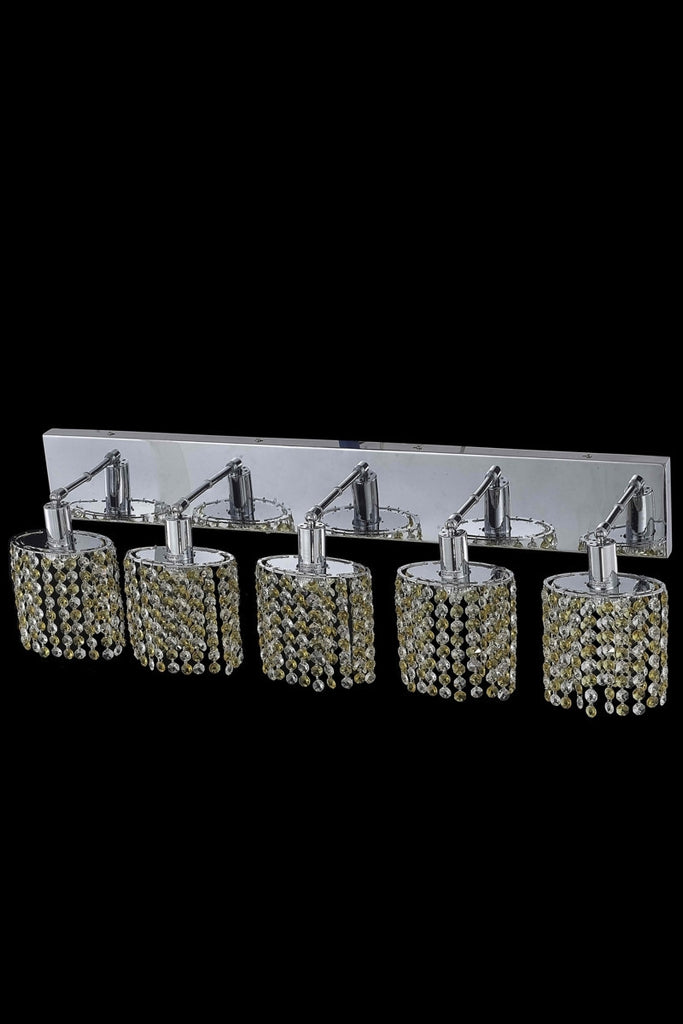 C121-1385W-O-E-LT/RC By Elegant Lighting Mini Collection 5 Light Wall Sconces Chrome Finish