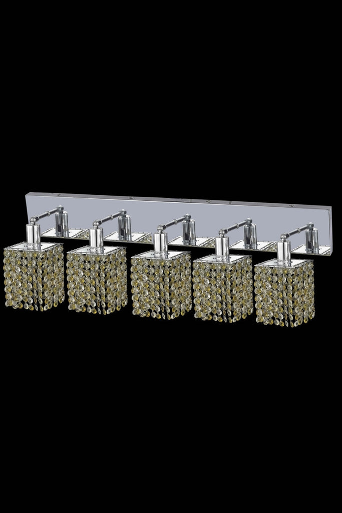 C121-1385W-O-S-LP/RC By Elegant Lighting Mini Collection 5 Light Wall Sconces Chrome Finish