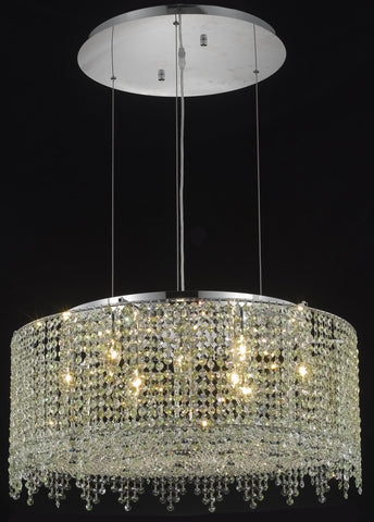 C121-1393D26C-BO/RC By Elegant Lighting Moda Collection 9 Light Chandeliers Chrome Finish