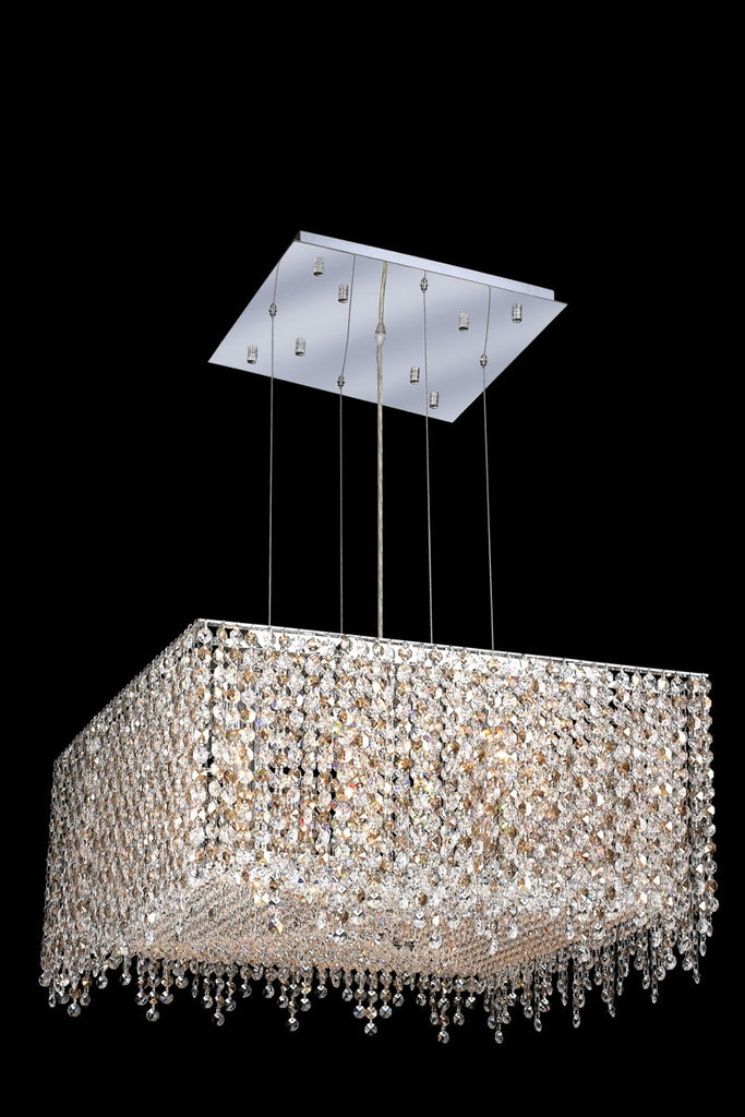 C121-1394D22C-JT/RC By Elegant Lighting Moda Collection 9 Light Chandeliers Chrome Finish