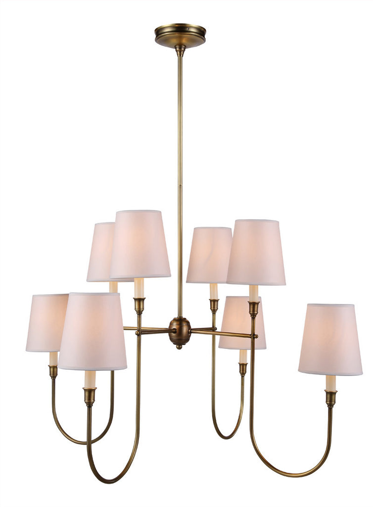 C121-1411G36BB By Elegant Lighting - Lancaster Collection Burnish Brass Finish 8 Lights Pendant lamp