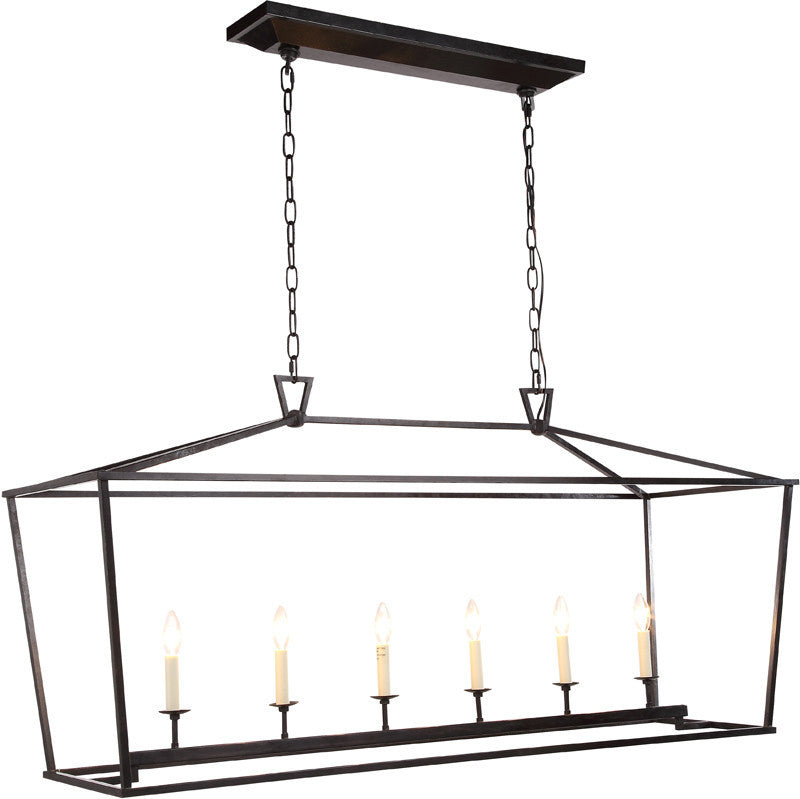 C121-1422G54VB By Elegant Lighting - Denmark Collection Vintage Bronze Finish 6 Lights Pendant Lamp