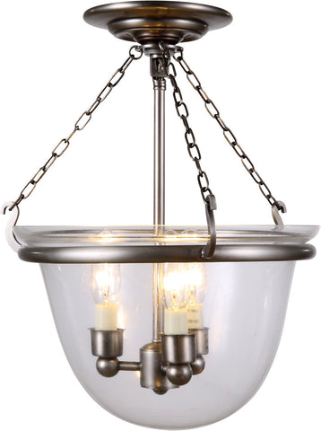 C121-1425F13VN By Elegant Lighting - Seneca Collection Vintage Nickel Finish 3 Lights Flush Mount