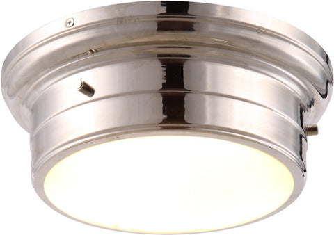 C121-1428F11PN By Elegant Lighting - Sansa Collection Polished Nickel Finish 2 Lights Flush Mount