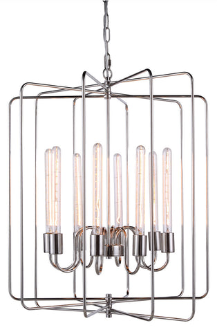 C121-1454D25PN By Elegant Lighting - Lewis Collection Polished Nickel Finish 8 Lights Pendant lamp