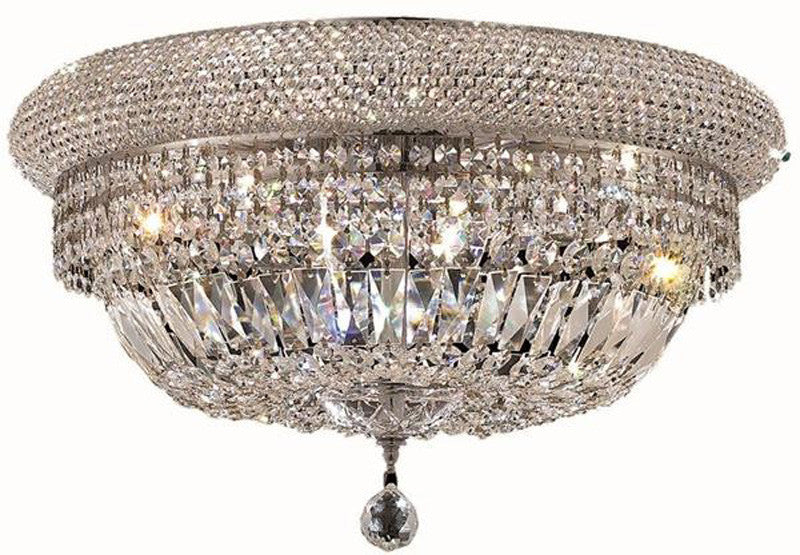 ZC121-1803F24C/EC By Regency Lighting - Primo Collection Chrome Finish 12 Lights Flush Mount