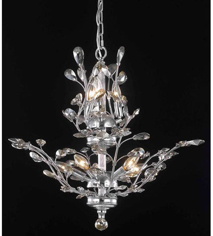 C121-2011D21C-GT/RC By Elegant Lighting Orchid Collection 8 Light Dining Room Chrome Finish