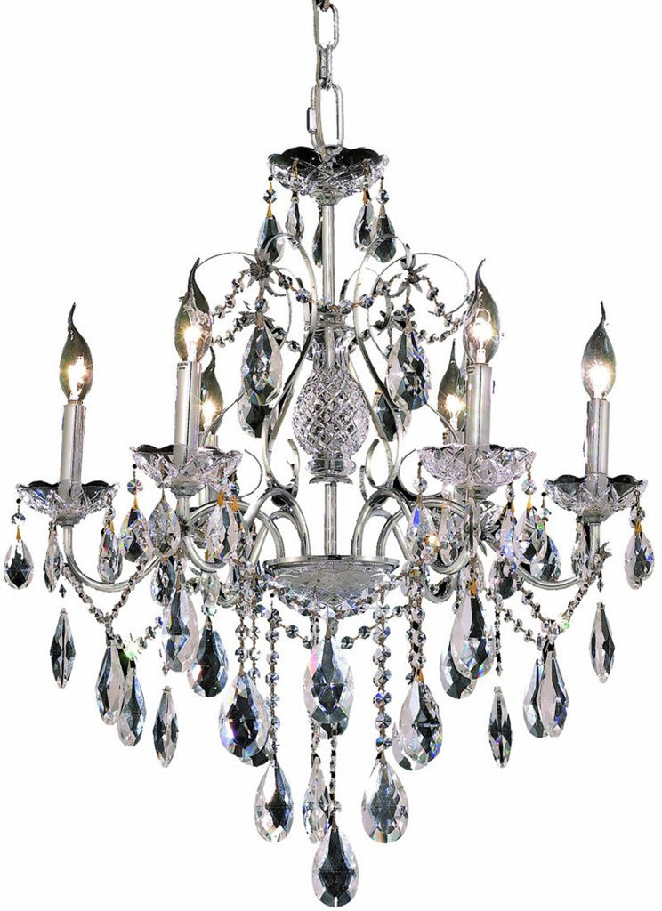 ZC121-2016D24C/EC+SH By Regency Lighting - St. Francis Collection Chrome Finish 6 Lights Dining Room