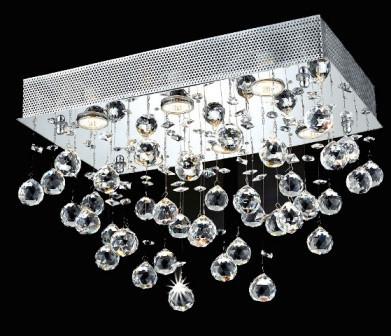 C121-2021F20C/EC(LED) By Elegant Lighting Galaxy Collection 6 Lights Chandelier Chrome Finish