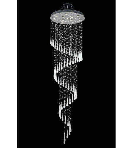 C121-2024G28C-GLW/RC By Elegant Lighting Comet Collection 12 Light Foyer/Hallway Chrome Finish