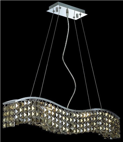 C121-2041D30C-GT/RC By Elegant Lighting Contour Collection 6 Light Chandeliers Chrome Finish