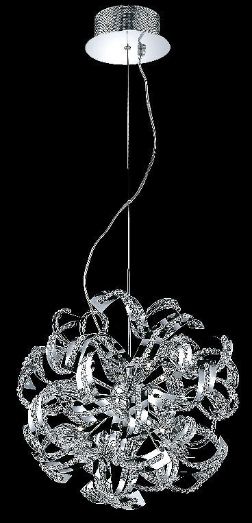 C121-2068D22C/RC By Elegant Lighting Tiffany Collection 13 Light Pendants Chrome Finish