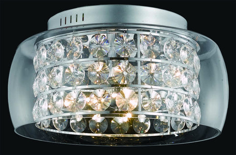 C121-2069F20C/EC By Elegant Lighting Apollo Collection 12 Light Flushmount Chrome Finish