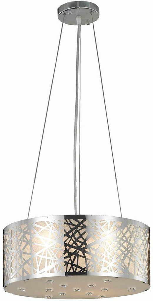 C121-2081D16C/RC By Elegant Lighting Prism Collection 4 Light Pendant Chrome Finish