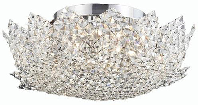 C121-2083F19C/EC By Elegant Lighting - Lotus Collection Chrome Finish 8 Lights Flush Mount