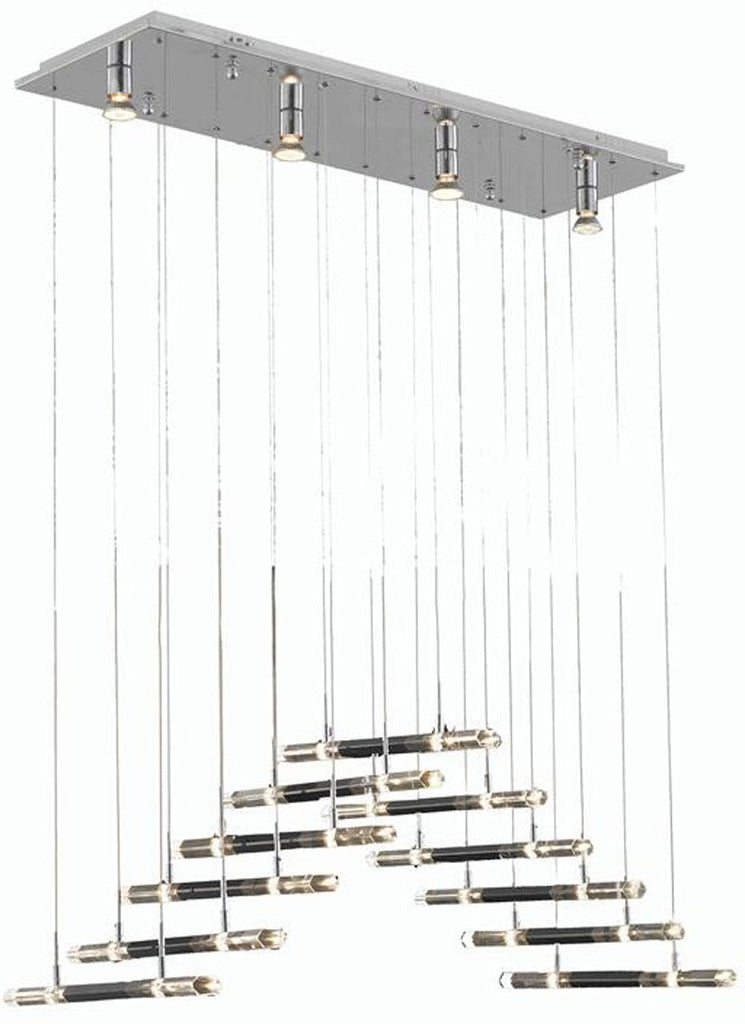 C121-2089D41C/EC By Elegant Lighting - Alpha Collection Chrome Finish 4 Lights Dining Room