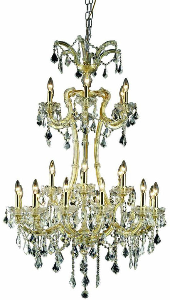 C121-2800G32G/RC By Elegant Lighting Maria Theresa Collection 24 Light Foyer/Hallway Gold Finish