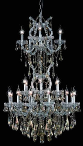 C121-2801D30SC-GT/RC By Elegant Lighting Maria Theresa Collection 25 Light Chandeliers Chrome Finish