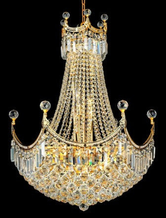 ZC121-V8949D24G By Regency Lighting-Corona Collection Gold Finish 18 Lights Chandelier