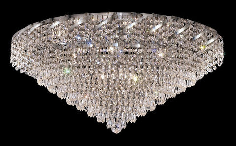 C121-ECA4F30C/EC By Elegant Lighting Belenus Collection 12 Lights Flush Mount Chrome Finish