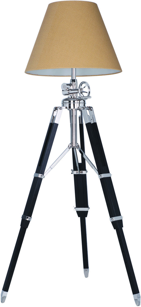 C121-FL1208 By Elegant Lighting - Ansel Tripod Collection Chrome & Black Finish 1 Light Floor Lamp