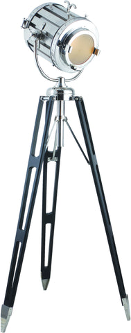 C121-FL1214 By Elegant Lighting - Ansel Tripod Collection Chrome & Black Finish 1 Light Floor Lamp