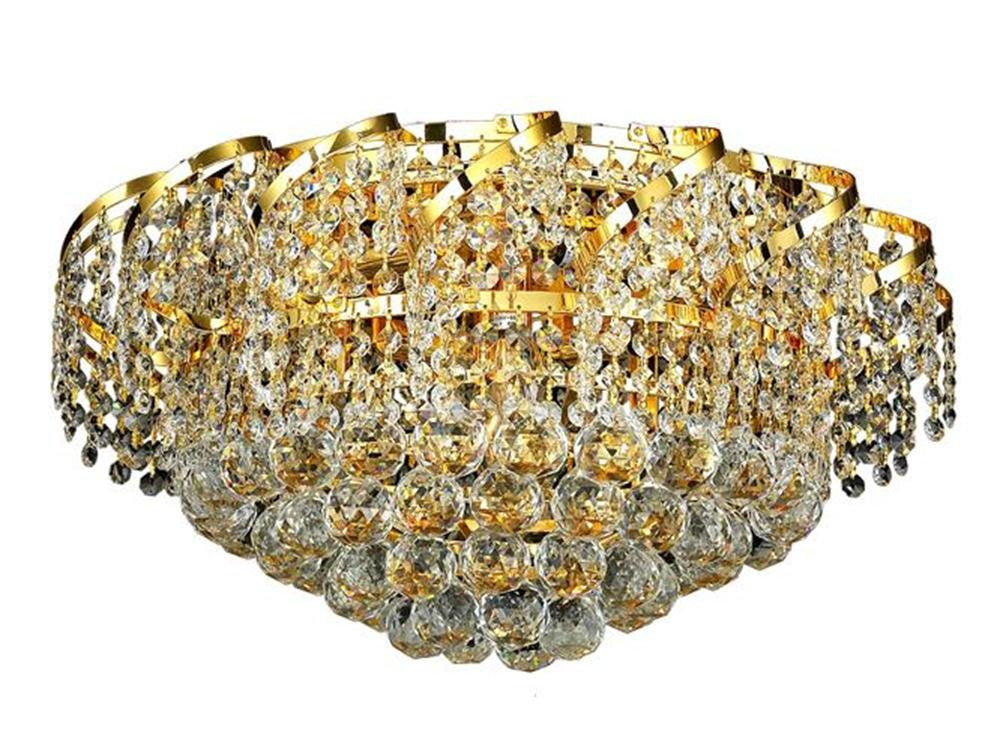 ZC121-VECA1F20G/EC By Elegant Lighting - Belenus Collection Gold Finish 8 Lights Flush Mount