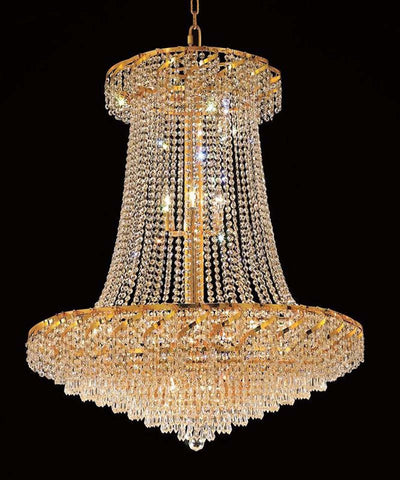 C121-ECA4G36SG/RC By Elegant Lighting - Belenus Collection Gold Finish 22 Lights Foyer/Hallway