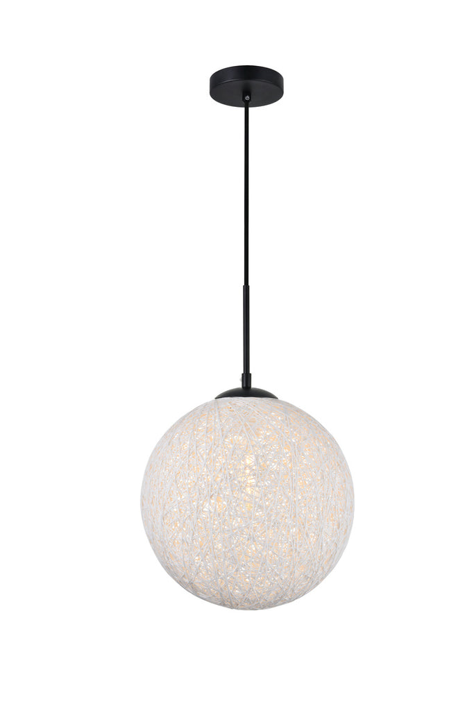 ZC121-LD2234BK - Living District: Malibu 1 Light Black Pendant With Frosted White Glass