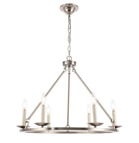 ZC121-LD6010D26BN - Living District: Maine 6 light Burnished Nickel chandelier