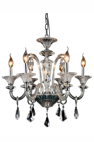 ZC121-7871D24C/RC - Regency Lighting: Aurora 6 light Silver Shade Chandelier Clear Royal Cut Crystal