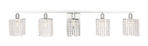 ZC121-LD7015C - Living District: Phineas 5 light Chrome and Clear Crystals wall sconce