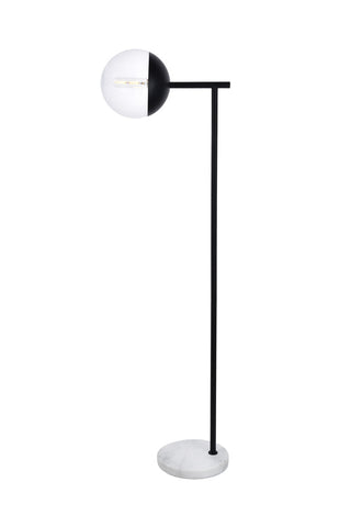 ZC121-LD6099BK - Living District: Eclipse 1 Light Black Floor Lamp With Clear Glass