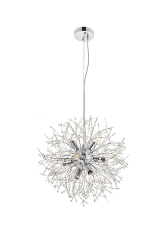 ZC121-LD5052D20C - Living District: Flores 8 light Chrome Pendant