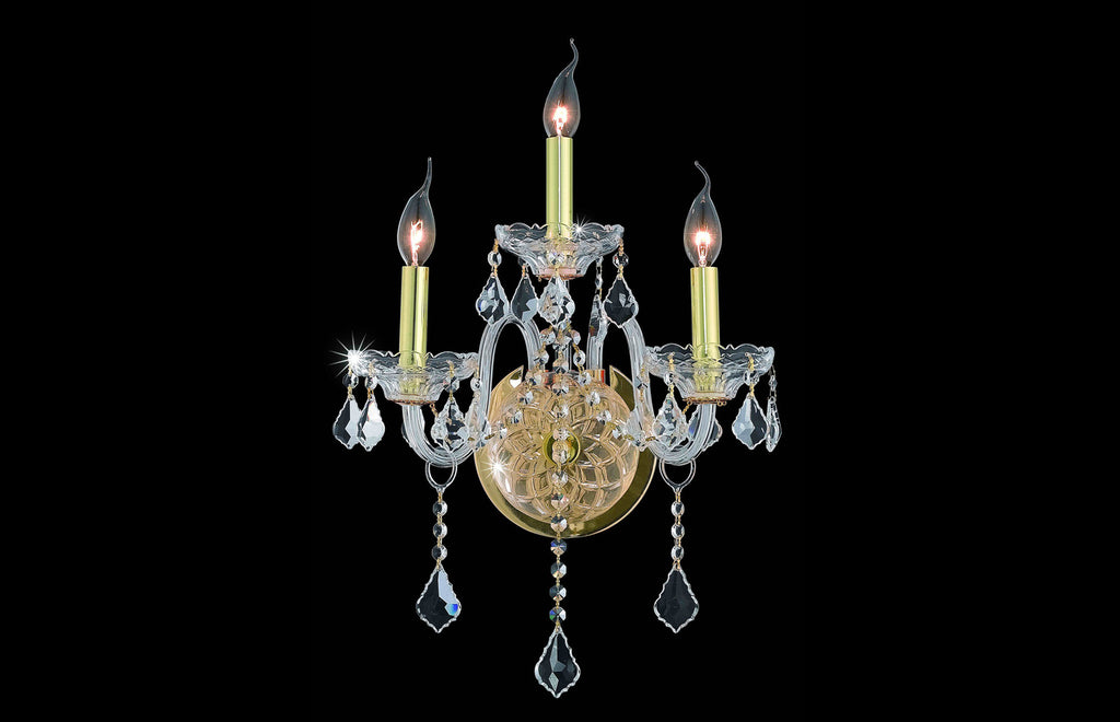 C121-7853W3G/RC - Regency Lighting: Verona 3 light Gold Wall Sconce Clear Royal Cut Crystal