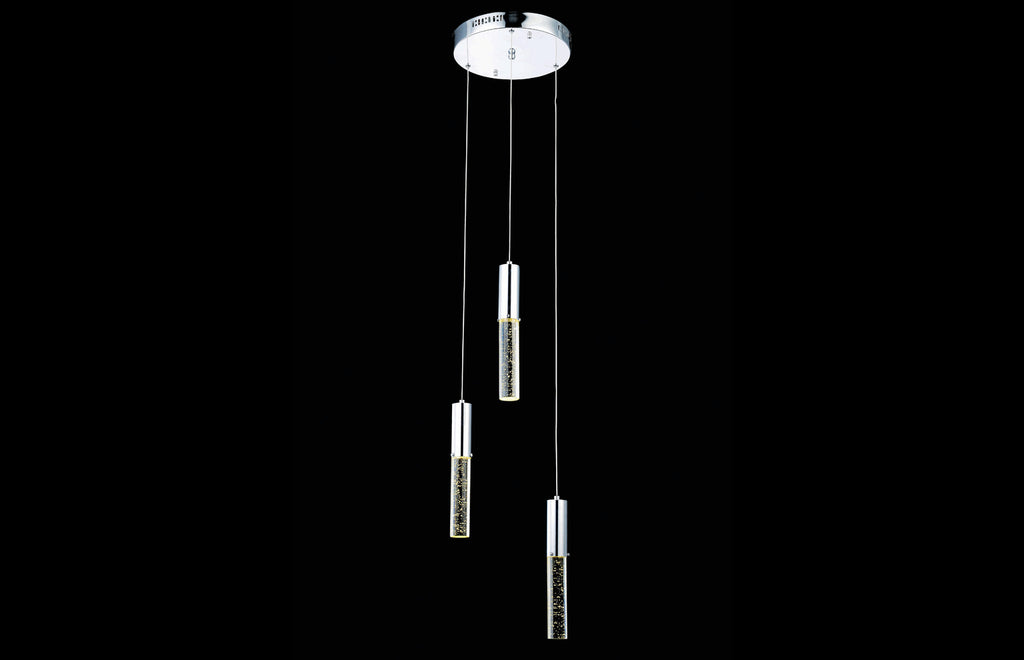 C121-2056D3R/RC - Regency Lighting: Diva 3 light Chrome Pendant Clear Royal Cut Crystal