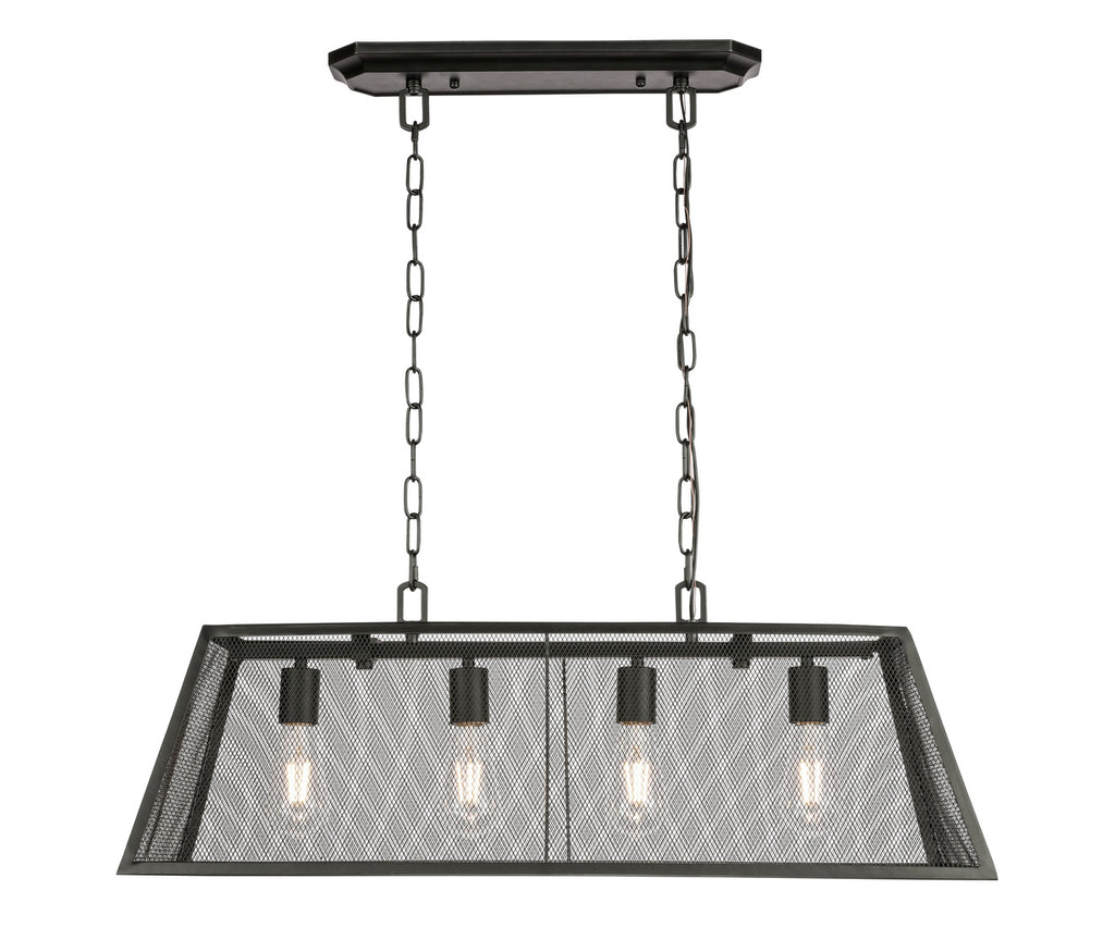 ZC121-LD5043D32BK - Living District: Zeke 4 light Black pendant