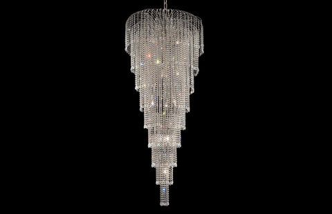 C121-6801G30C/RC - Regency Lighting: Falls 15 light Chrome Chandelier Clear Royal Cut Crystal