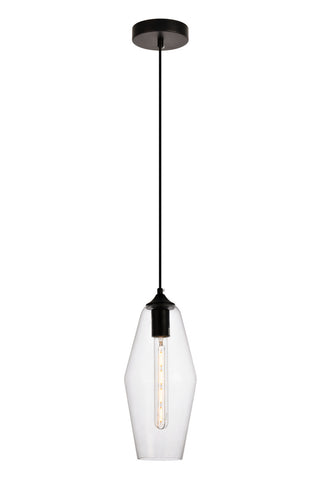 ZC121-LDPD2119 - Living District: Placido Collection Pendant D5.9 H14.2 Lt:1 Black and Clear Finish