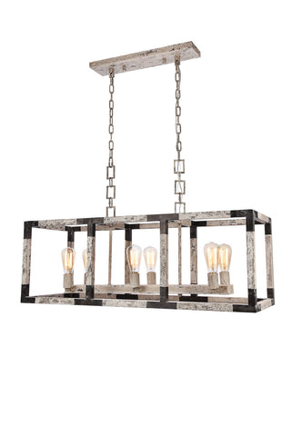 ZC121-1536D40IW - Urban Classic: Worthington 6 light Ivory Wash & Steel Grey Chandelier