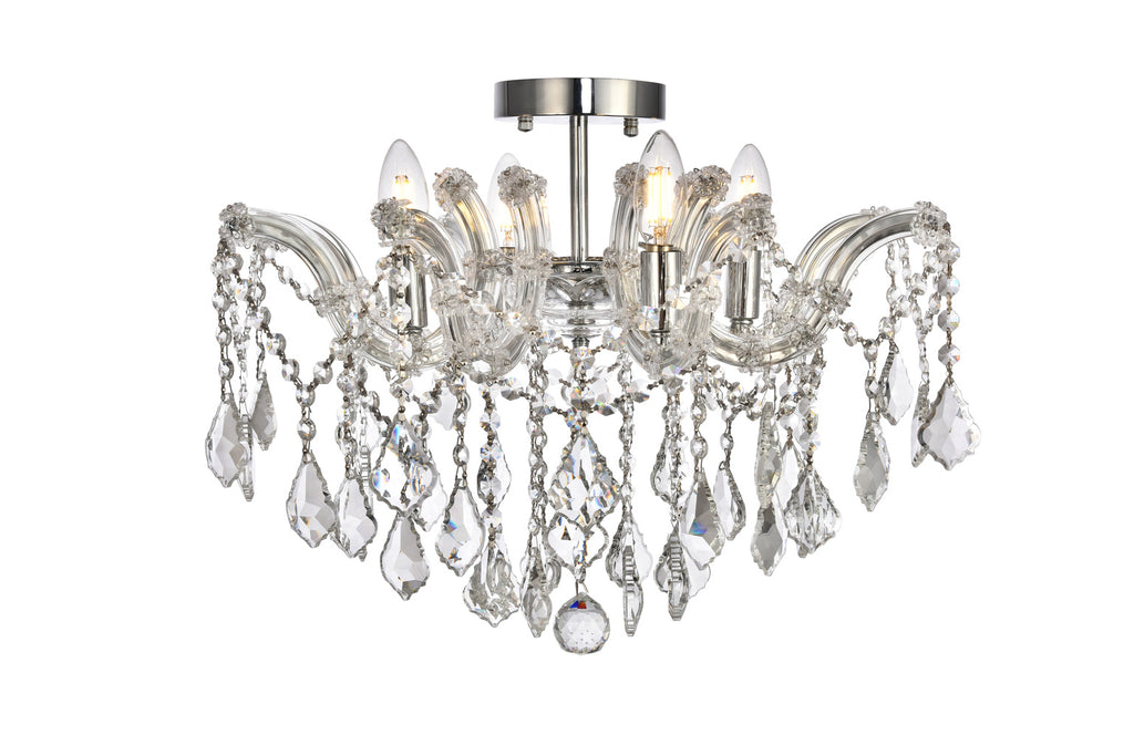 ZC121-2800F18C/RC - Regency Lighting: Maria Theresa 4 light Chrome Flush Mount Clear Royal Cut Crystal