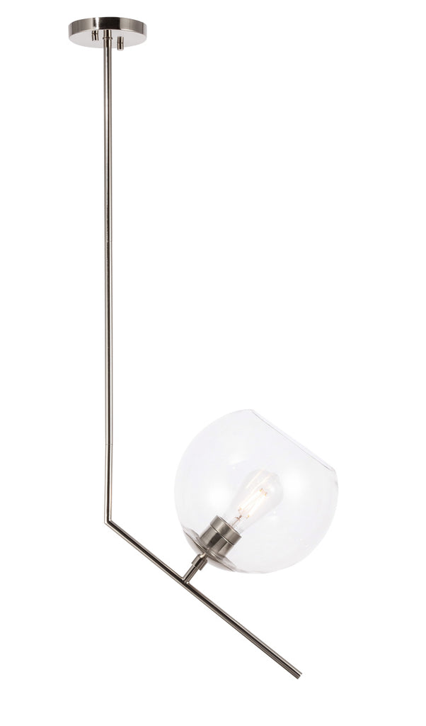 ZC121-LD8033D10C - Living District: Ryland 1 light Chrome and Clear glass pendant