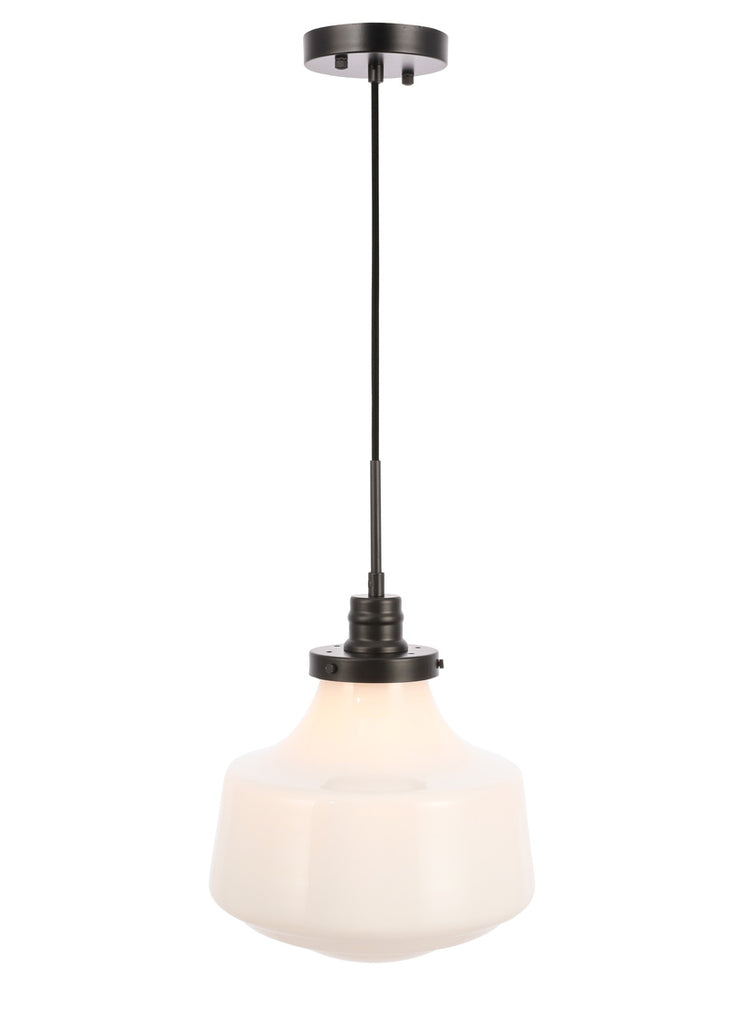 ZC121-LD6261BK - Living District: Lyle 1 light Black and frosted white glass pendant