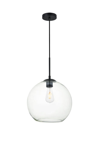 ZC121-LD2224BK - Living District: Baxter 1 Light Black Pendant With Clear Glass