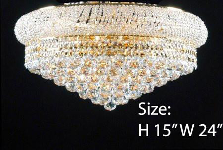 Flush Empire Crystal Chandelier Lighting 15X24 - F93-Flush/542/15